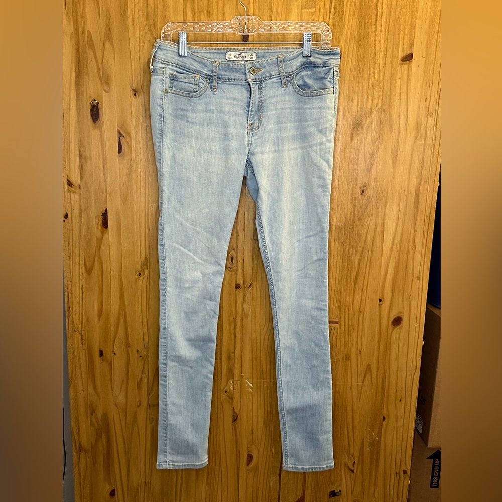 Hollister Light Blue Skinny Jeans with Button Detail